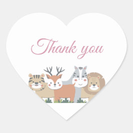 Adesivo Oval de Agradecimento do Chá de Bebê Anima