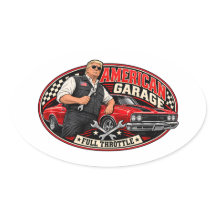 Adesivo Oval de Alta Velocidade da Garage American