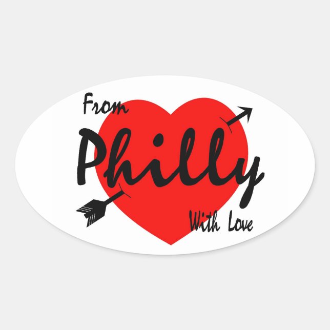 Adesivo Oval De Philly Com Amor (Frente)