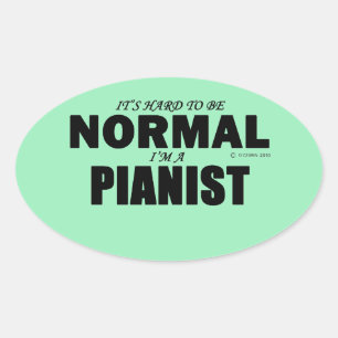 Adesivo Oval de Pianista Normal