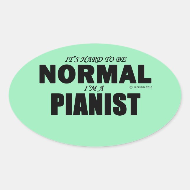Adesivo Oval de Pianista Normal (Frente)