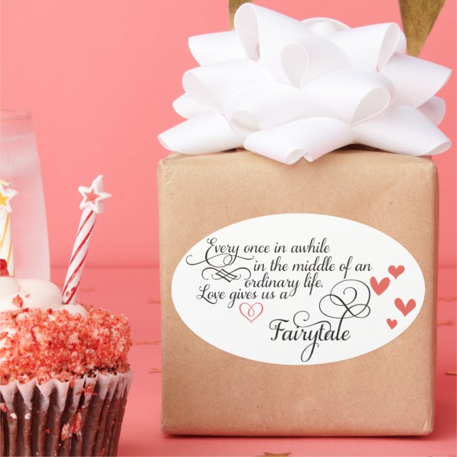 Adesivo Oval De vez em quando, numa vida normal. (Festa)