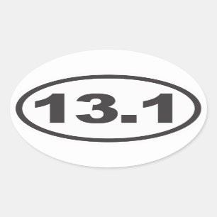 Adesivo Oval Decal de Oval de Meia Maratona