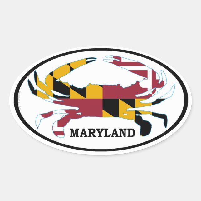 Adesivo Oval Decal de Oval do Pavilhão de Maryland (conjunto de (Frente)
