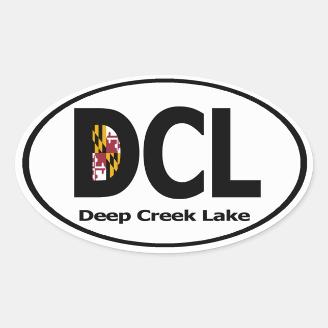 Adesivo Oval Decal do Lago Deep Creek (conjunto 4) (Frente)