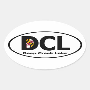 Adesivo Oval Decal do Lago Deep Creek (conjunto 4)