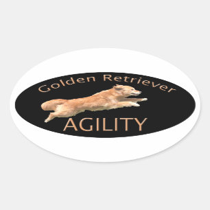 Adesivo Oval Decalque da agilidade do golden retriever