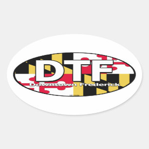 Adesivo Oval Decalque da bandeira de DTF Maryland