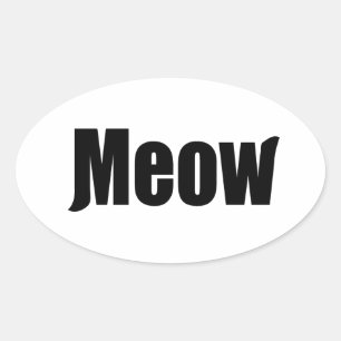 Adesivo Oval Decalque do Meow