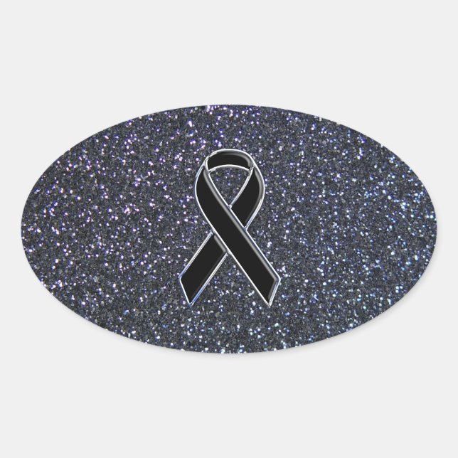 Adesivo Oval Declive de Fita Preta (Frente)