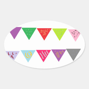 Adesivo Oval Deco de banner de festa