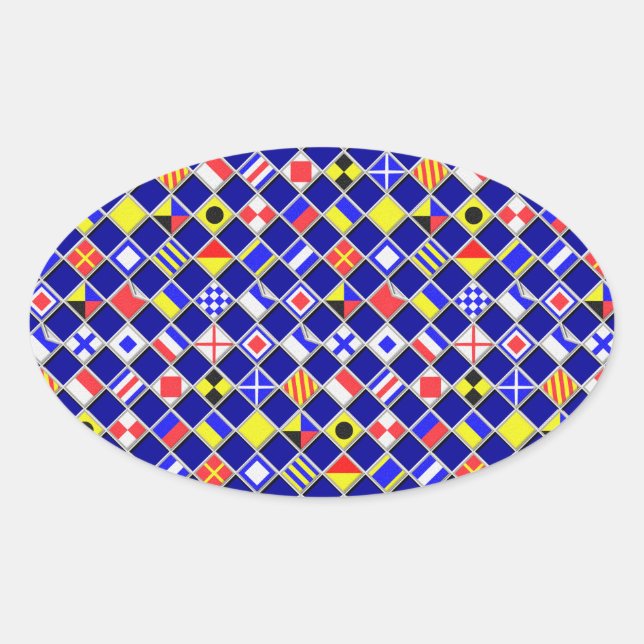 Adesivo Oval Decor de azulejos de Sinalizador Náutico com Verif (Frente)