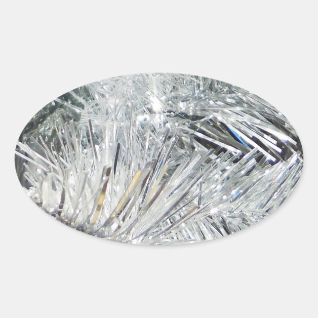 Adesivo Oval Decorações de Natal (Frente)