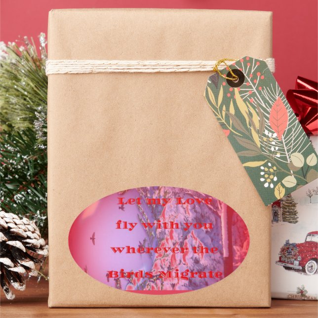 Adesivo Oval Deixe-me voar com você (Feriado)