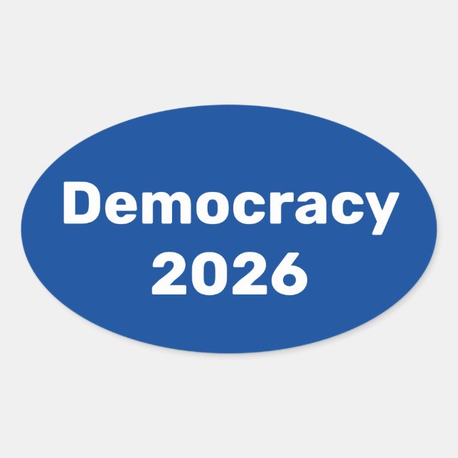 Adesivo Oval Democracia 2026 Eleições de Médio Prazo (Frente)