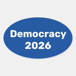 Adesivo Oval Democracia 2026 Eleições de Médio Prazo