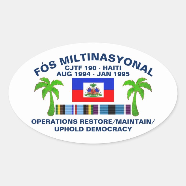 Adesivo Oval Democracia Escura - Branco (Frente)