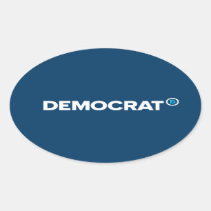 Adesivo Oval Democrata Stickers