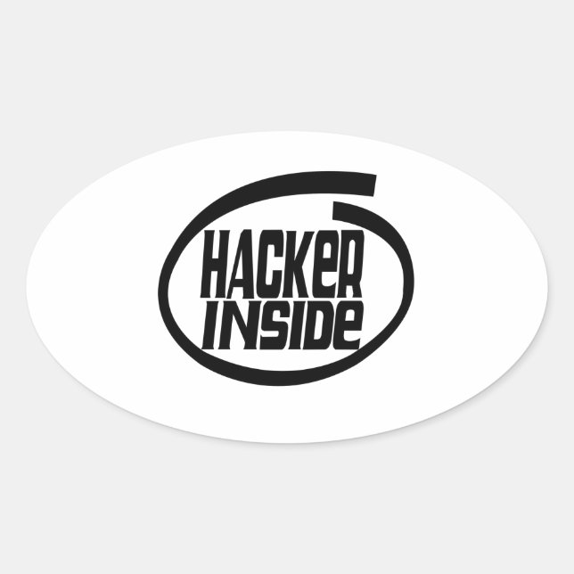 Adesivo Oval dentro de hacker (Frente)