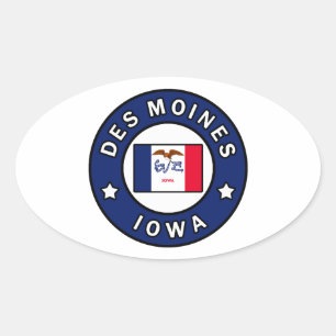 Adesivo Oval Des Moines Iowa
