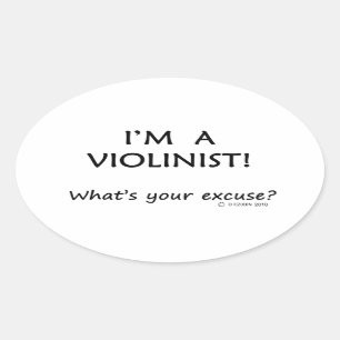 Adesivo Oval Desculpe Violinista