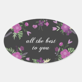 Adesivo Oval Desejos de Bem Inspiração Floral
