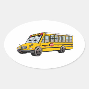 Adesivo Oval Desenhos animados 2017 do auto escolar