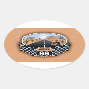 Adesivo Oval Deserto da rota 66