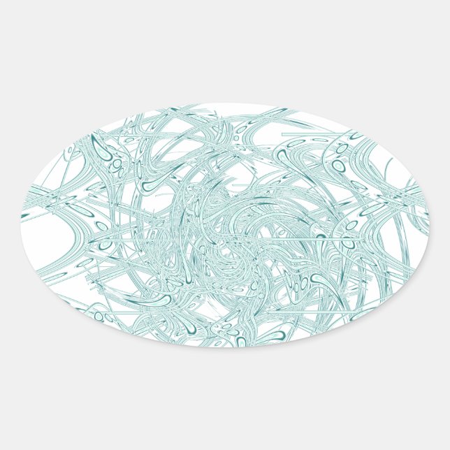 Adesivo Oval Design claro verde branco (Frente)