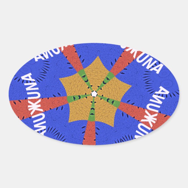 Adesivo Oval Design da África Tribal: Hakuna Matata (Frente)