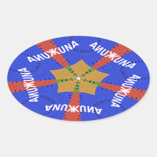 Adesivo Oval Design da África Tribal: Hakuna Matata