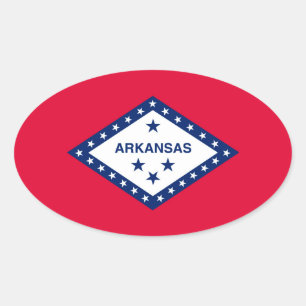 Adesivo Oval Design da bandeira do estado de Arkansas