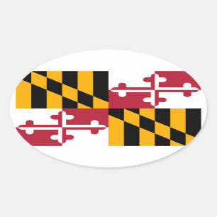 Adesivo Oval Design da bandeira do estado de Maryland