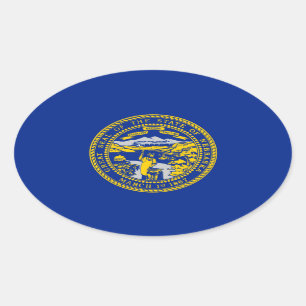 Adesivo Oval Design da bandeira do estado de Nebraska