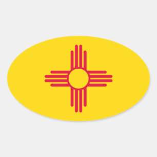 Adesivo Oval Design da bandeira do estado de New mexico