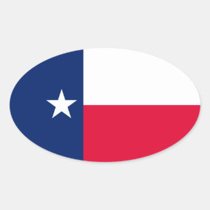 Adesivo Oval Design da bandeira do estado de Texas