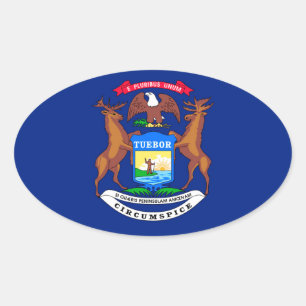 Adesivo Oval Design da bandeira do estado do Michigan