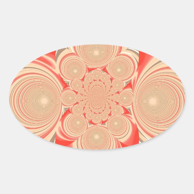 Adesivo Oval Design de espiral laranja (Frente)