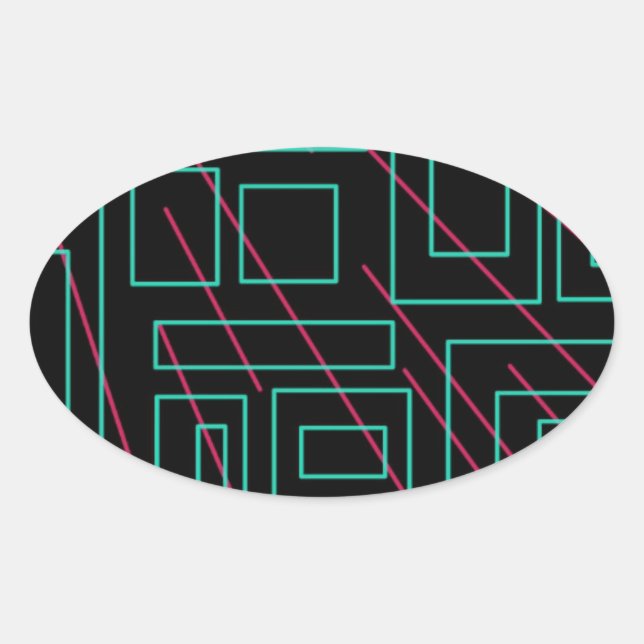 Adesivo Oval design de fundo preto (Frente)