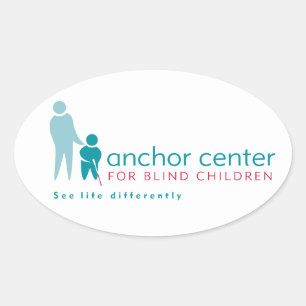 Adesivo Oval Design de logotipo do Anchor Center