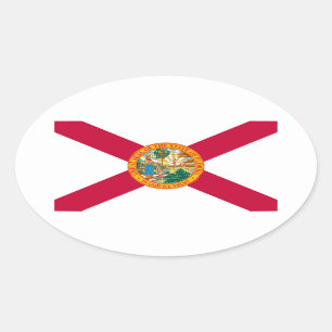 Adesivo Oval Design de Sinalizador do Estado da Flórida