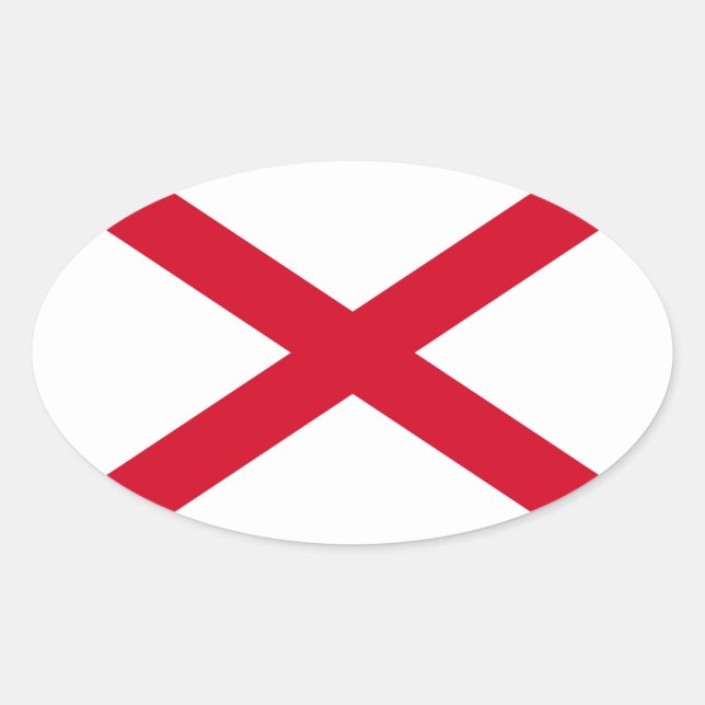 Adesivo Oval Design de Sinalizador do Estado do Alabama (Frente)