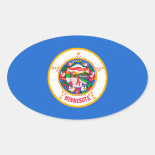 Adesivo Oval Design de Sinalizador do Estado do Minnesota