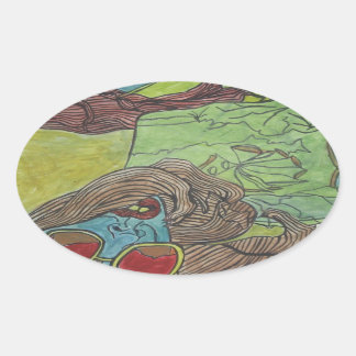 Adesivo Oval Design de Trabalho de arte de disquete