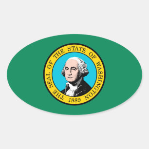 Adesivo Oval Design do Estado de Washington