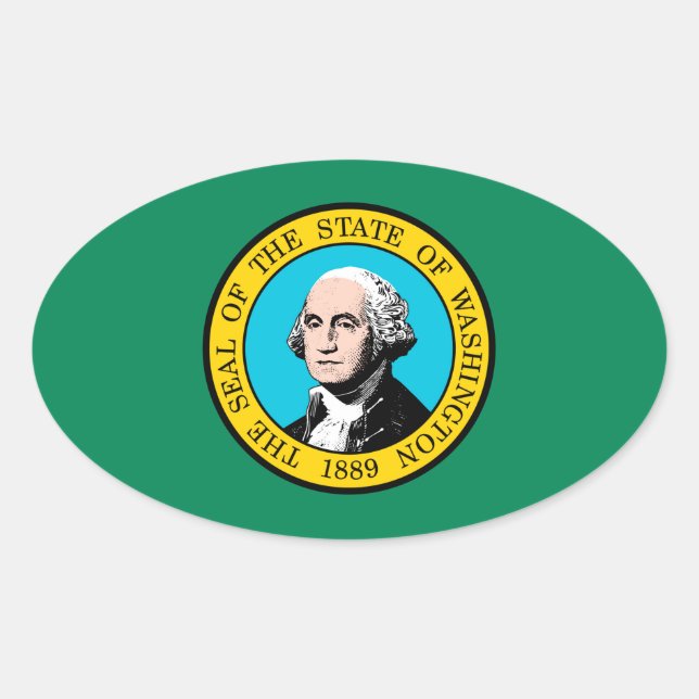 Adesivo Oval Design do Estado de Washington (Frente)