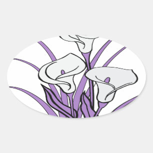 Adesivo Oval Design do lírio de Calla