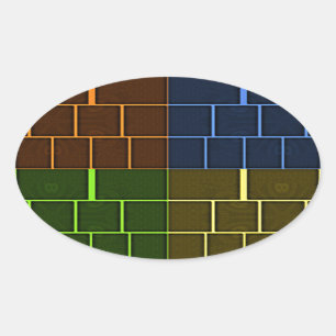 Adesivo Oval Design geométrica maravilhosa da cor do arco-íris