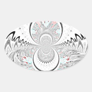 Adesivo Oval Design.png da Índia vermelha