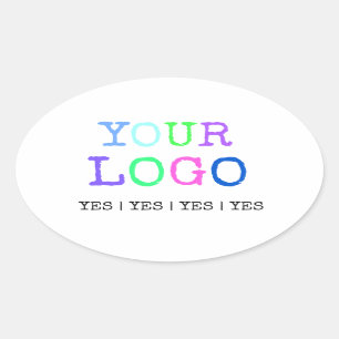 Adesivo Oval Design seu próprio logotipo personalizado